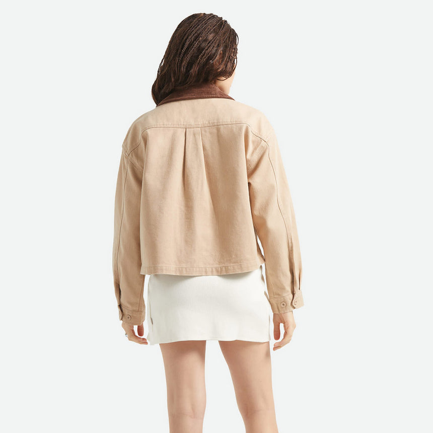BRIXTON Women's Utopia Patchwork Overshirt - Washed Timeless Taupe