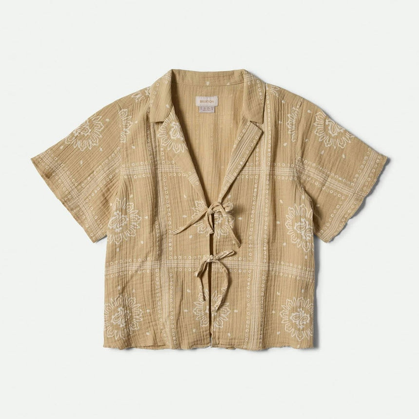 BRIXTON Women's Wandering Tie Top - Pale Khaki Bandana
