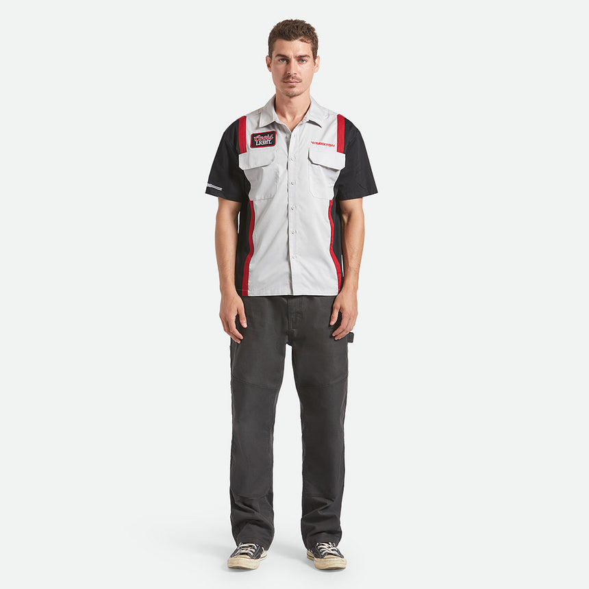 BRIXTON X Coors Light Shake Down Short Sleeve Shirt - Silver/Black