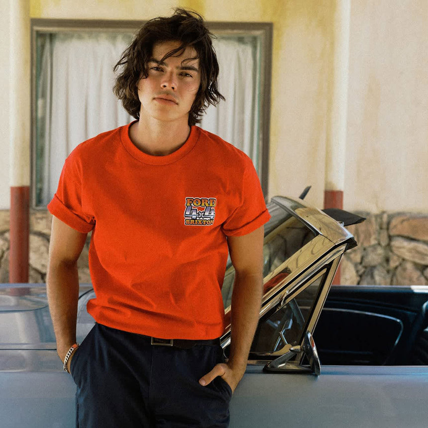 BRIXTON X Ford 4X4 Chrome Tee - Rangoon Red