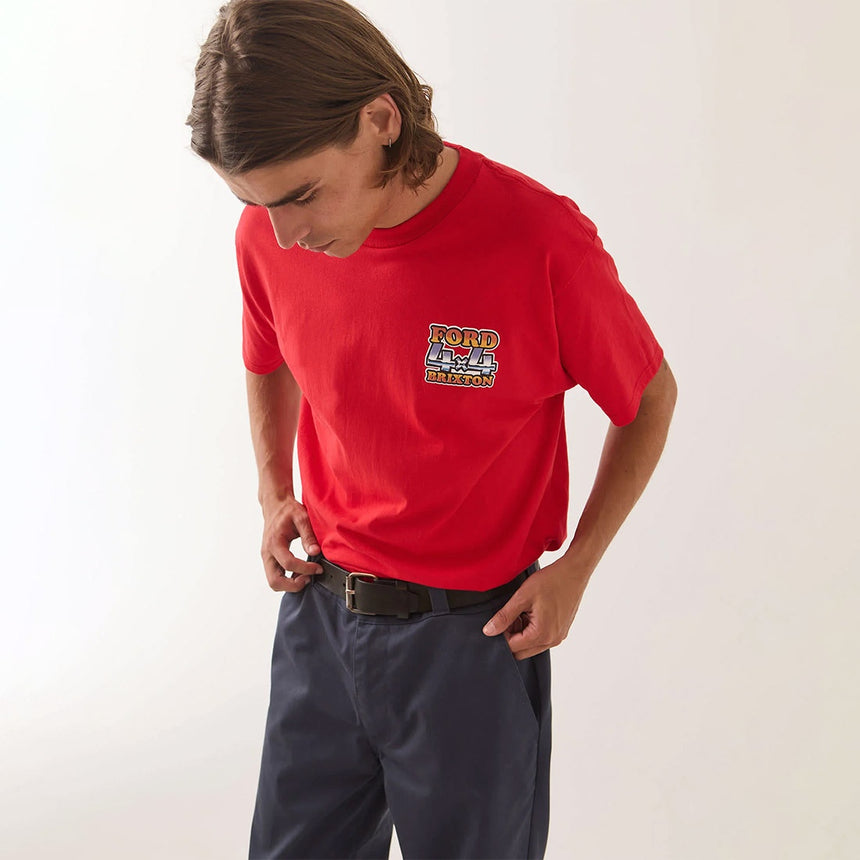 BRIXTON X Ford 4X4 Chrome Tee - Rangoon Red