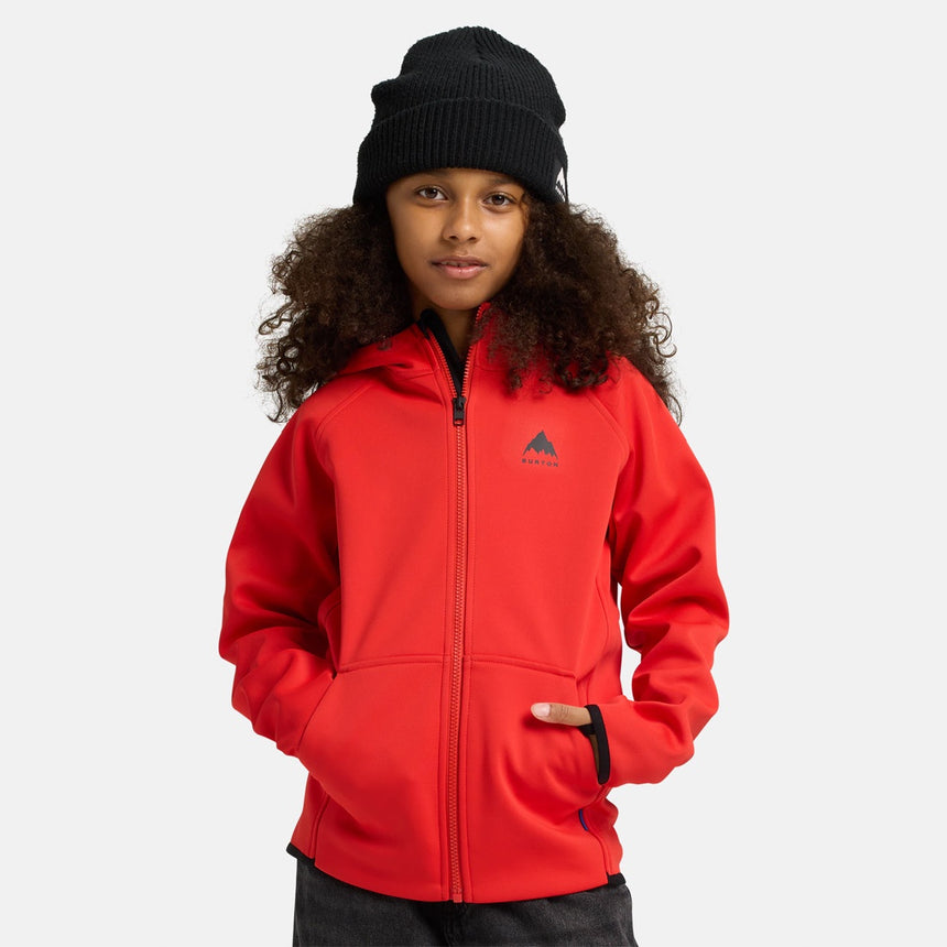 BURTON Kids' Crown Weatherproof Full Zip Hood - Flame Scarlet