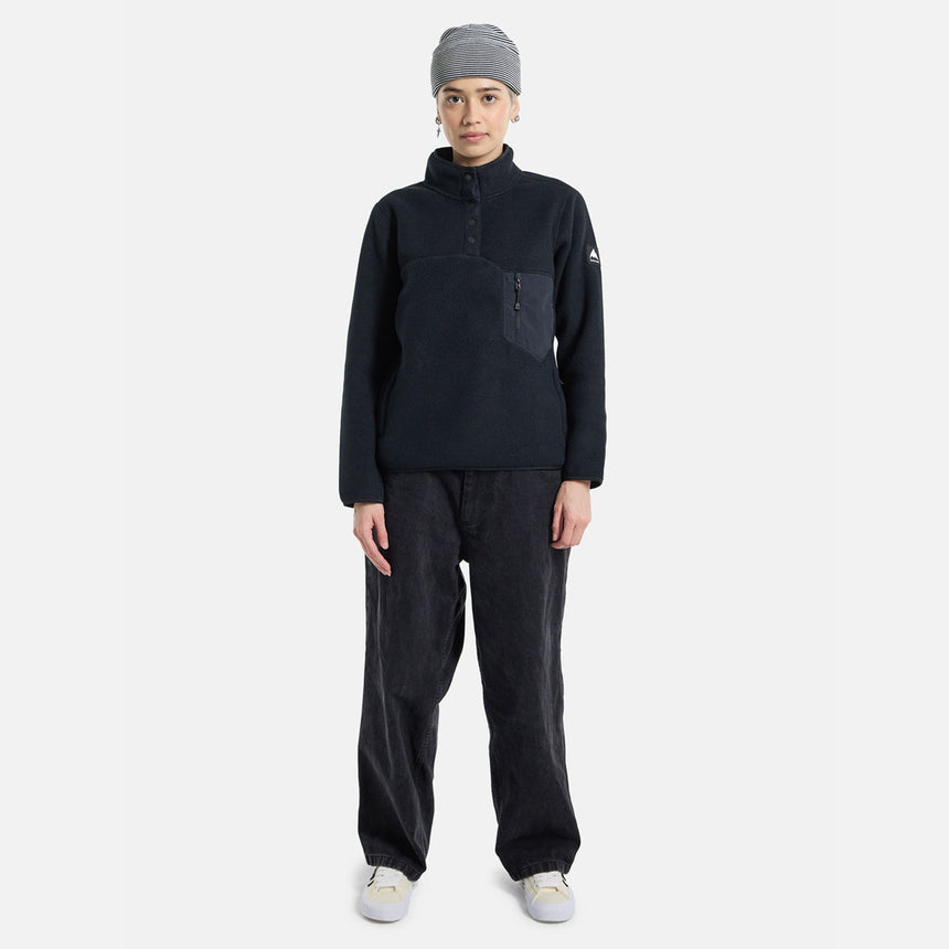 BURTON Women's Cinder Fleece Pullover - True Black