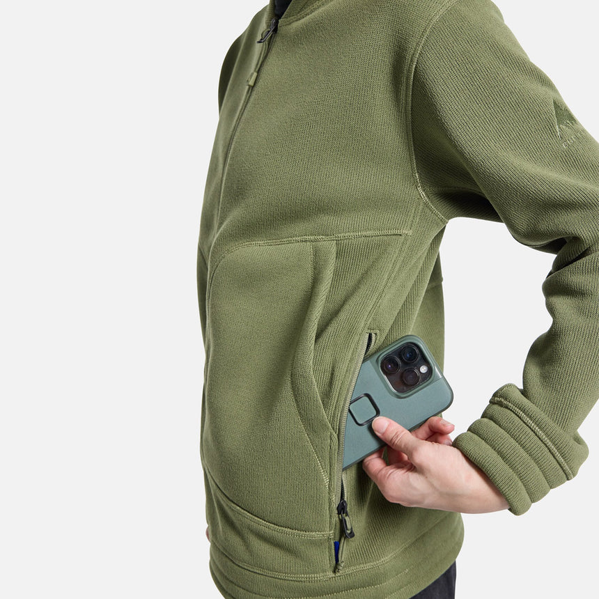 BURTON Women's Runin Fleece Full Zip - Forest Moss