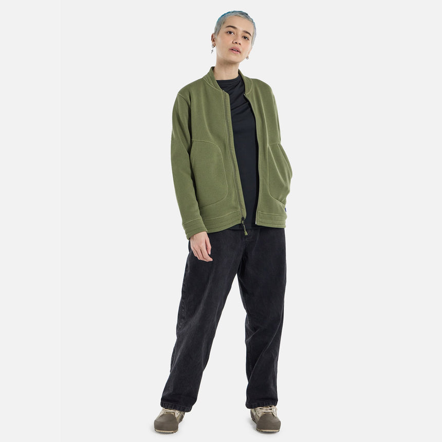 BURTON Women's Runin Fleece Full Zip - Forest Moss