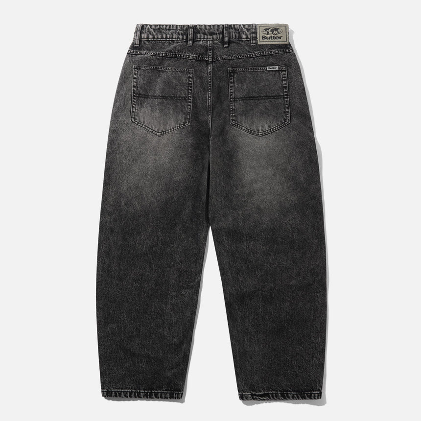 BUTTER GOODS Baggy Denim Jeans - Distressed Black