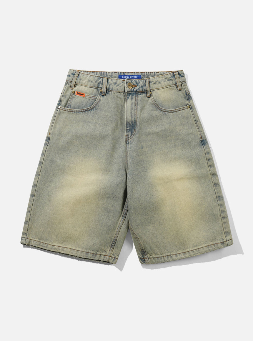 BUTTER GOODS Baggy Denim Shorts - Distressed Light Blue