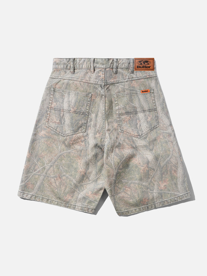 BUTTER GOODS Baggy Denim Shorts - Forest Camo