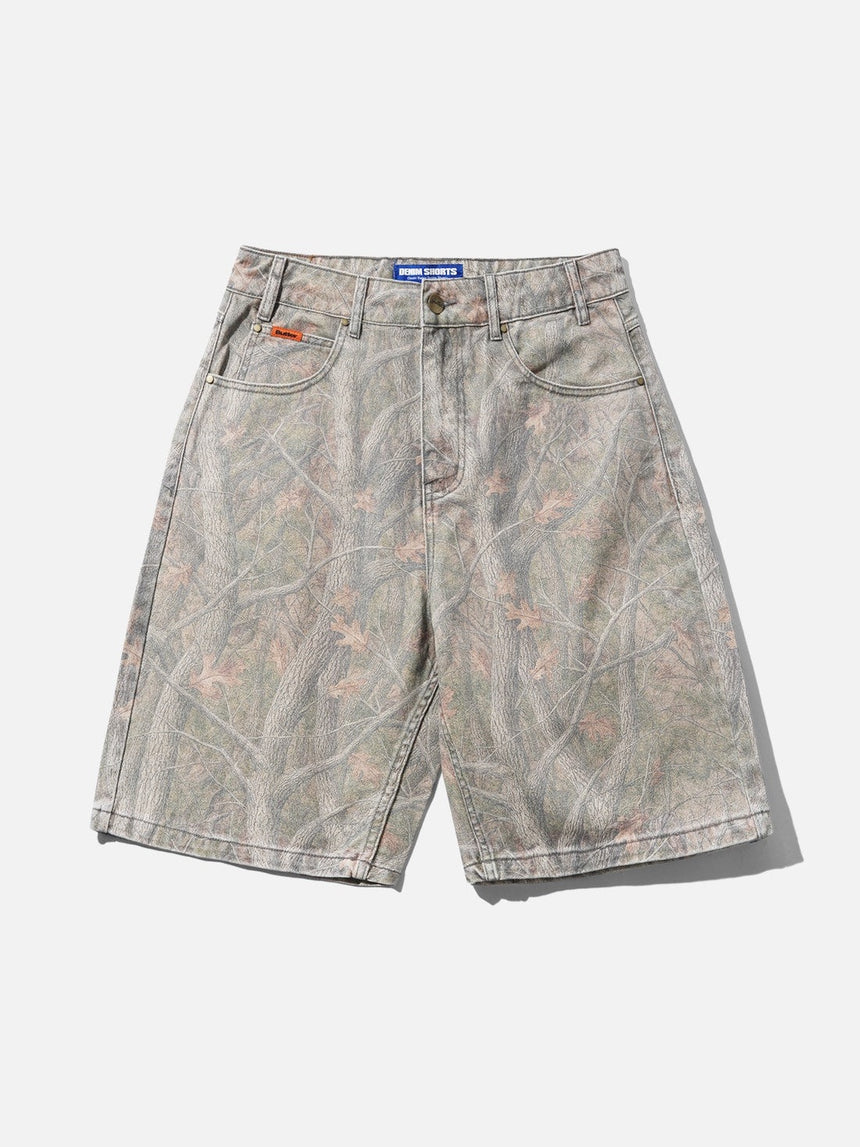 BUTTER GOODS Baggy Denim Shorts - Forest Camo