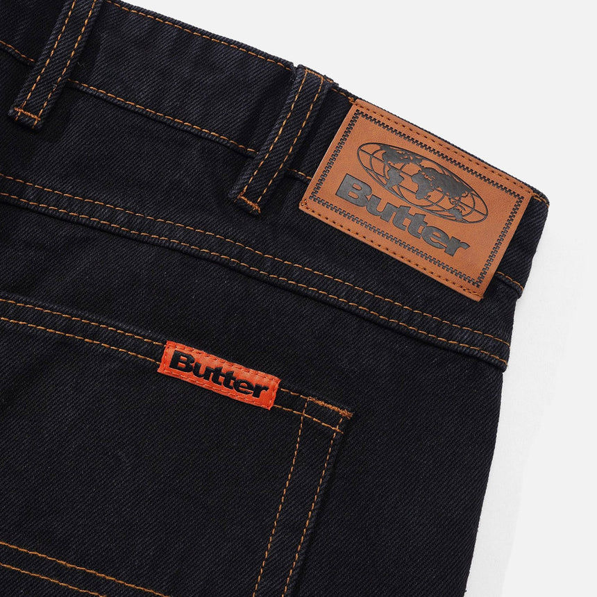 BUTTER GOODS Baggy Denim Shorts - Washed Black