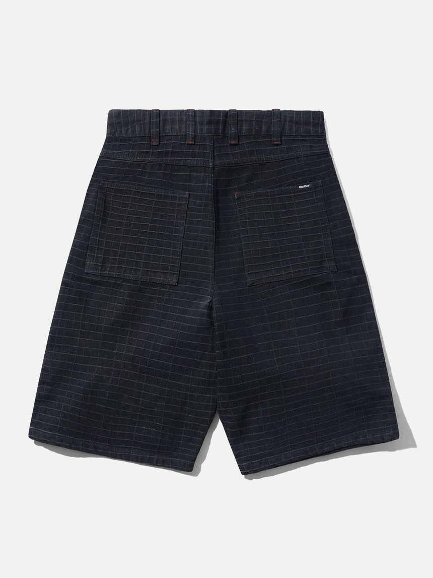 BUTTER GOODS Big Grid Denim Shorts - Overdyed Black