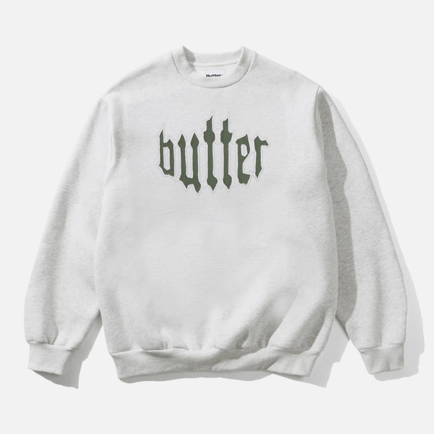 BUTTER GOODS Cut Out Applique Crew - Ash