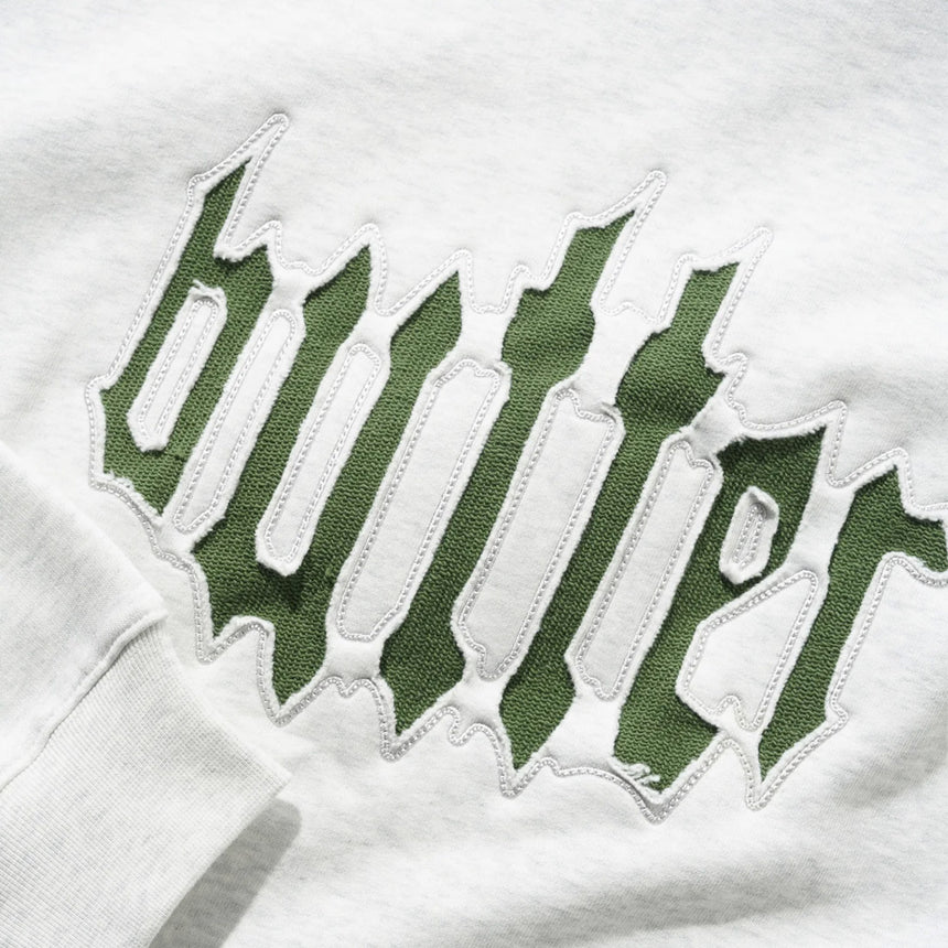 BUTTER GOODS Cut Out Applique Crew - Ash
