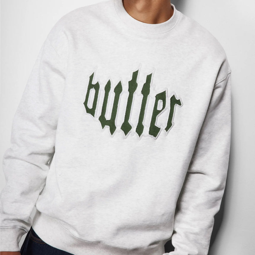 BUTTER GOODS Cut Out Applique Crew - Ash