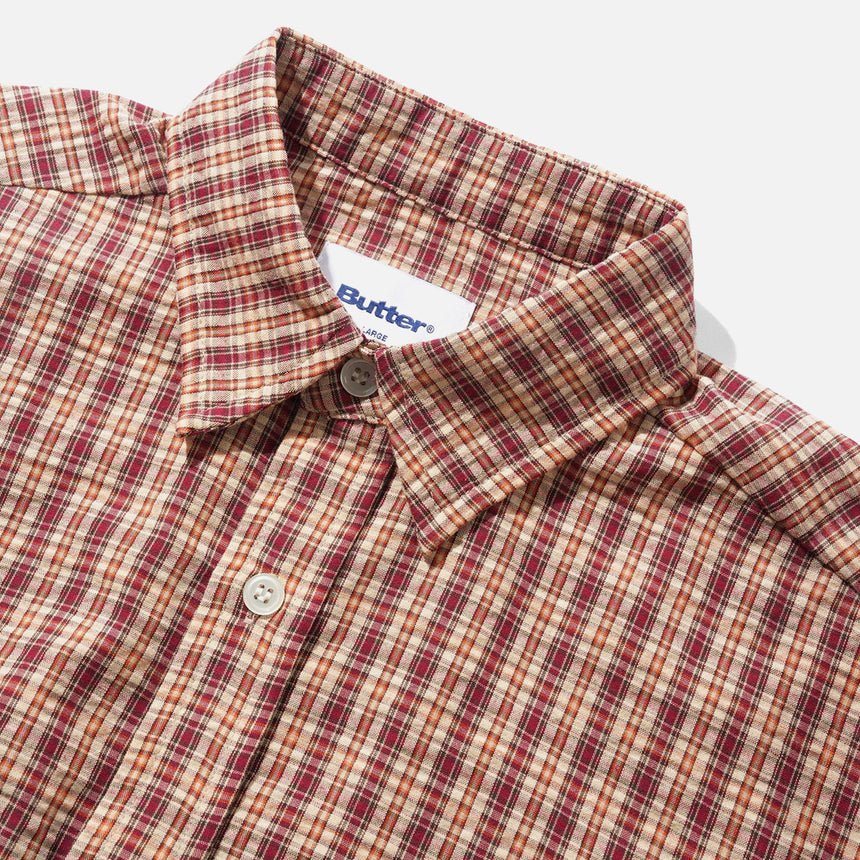 BUTTER GOODS Equipment Short Sleeve Shirt - Red/Yellow