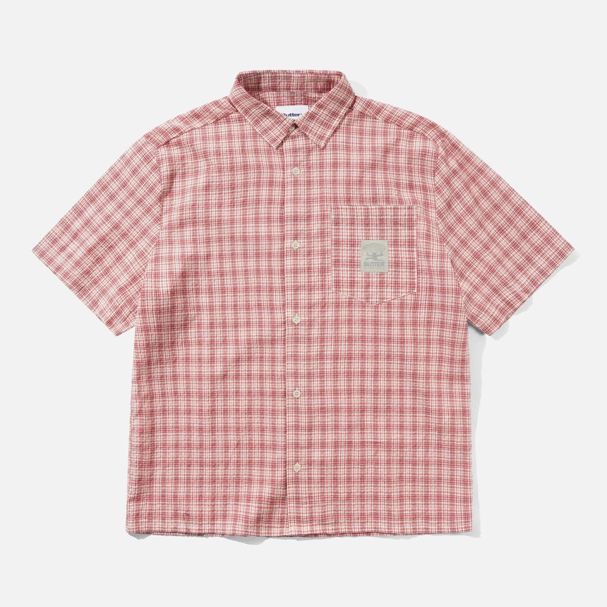 BUTTER GOODS Equipment Short Sleeve Shirt - Rhubarb