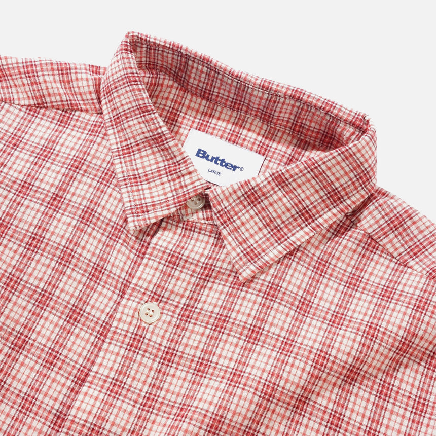 BUTTER GOODS Equipment Short Sleeve Shirt - Rhubarb