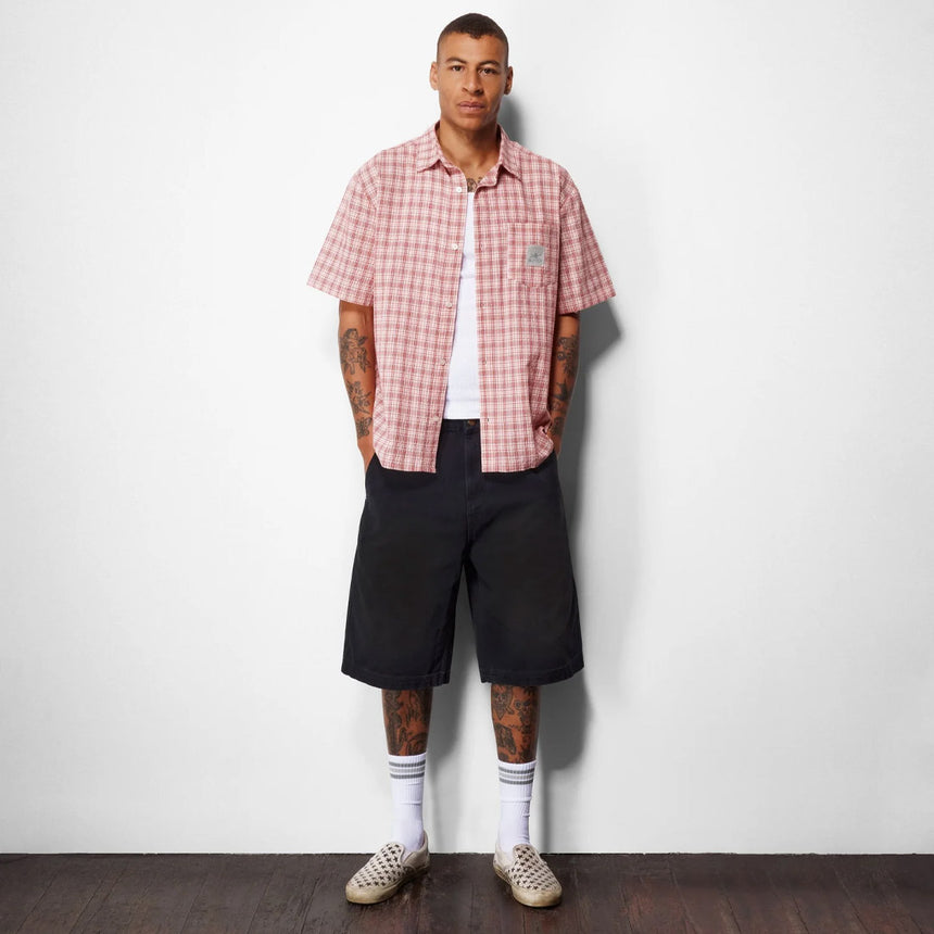 BUTTER GOODS Equipment Short Sleeve Shirt - Rhubarb