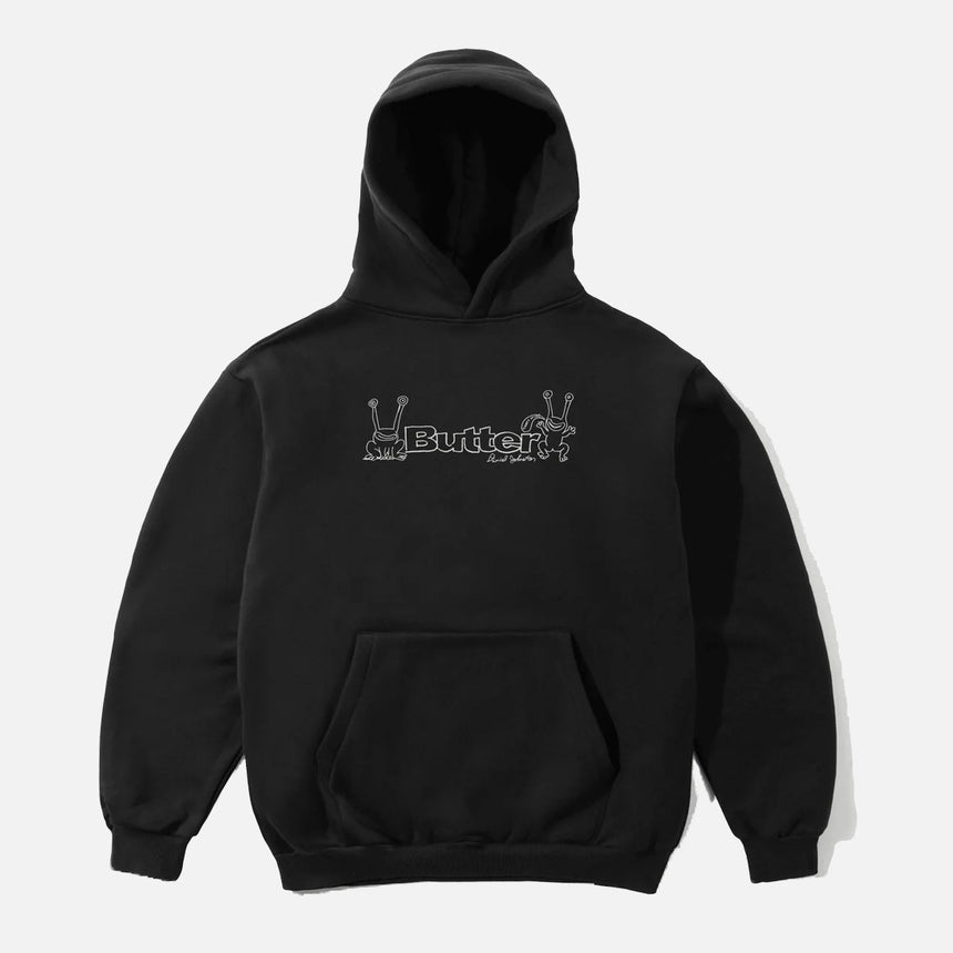 BUTTER GOODS Frog Logo Pullover Hood - Black