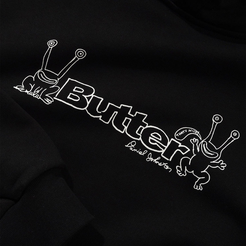 BUTTER GOODS Frog Logo Pullover Hood - Black