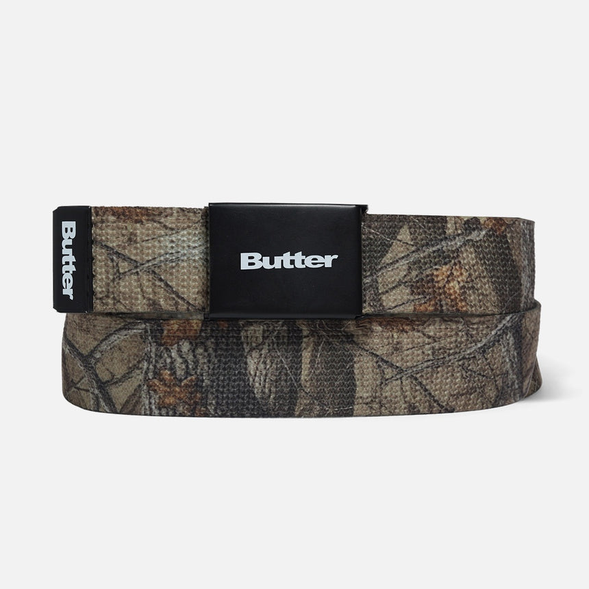 BUTTER GOODS Logo Woven Belt - Forest Camo