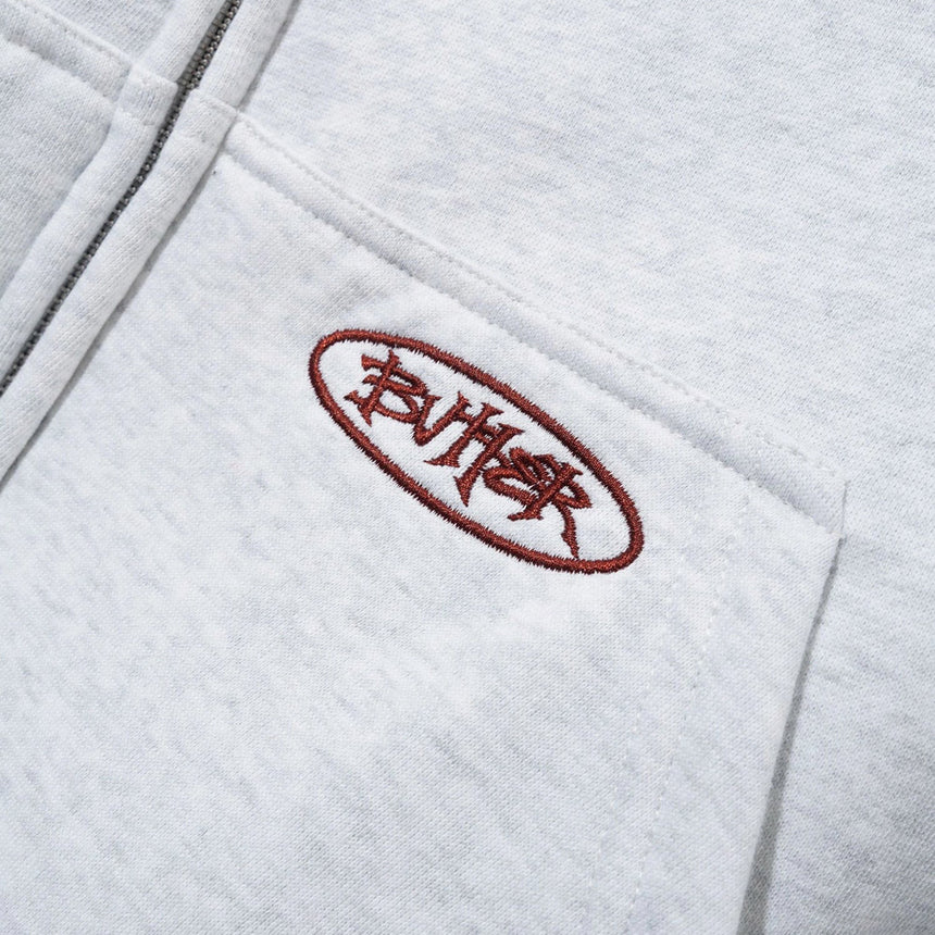 BUTTER GOODS Plaid Lined Zip Thru Hood - Ash