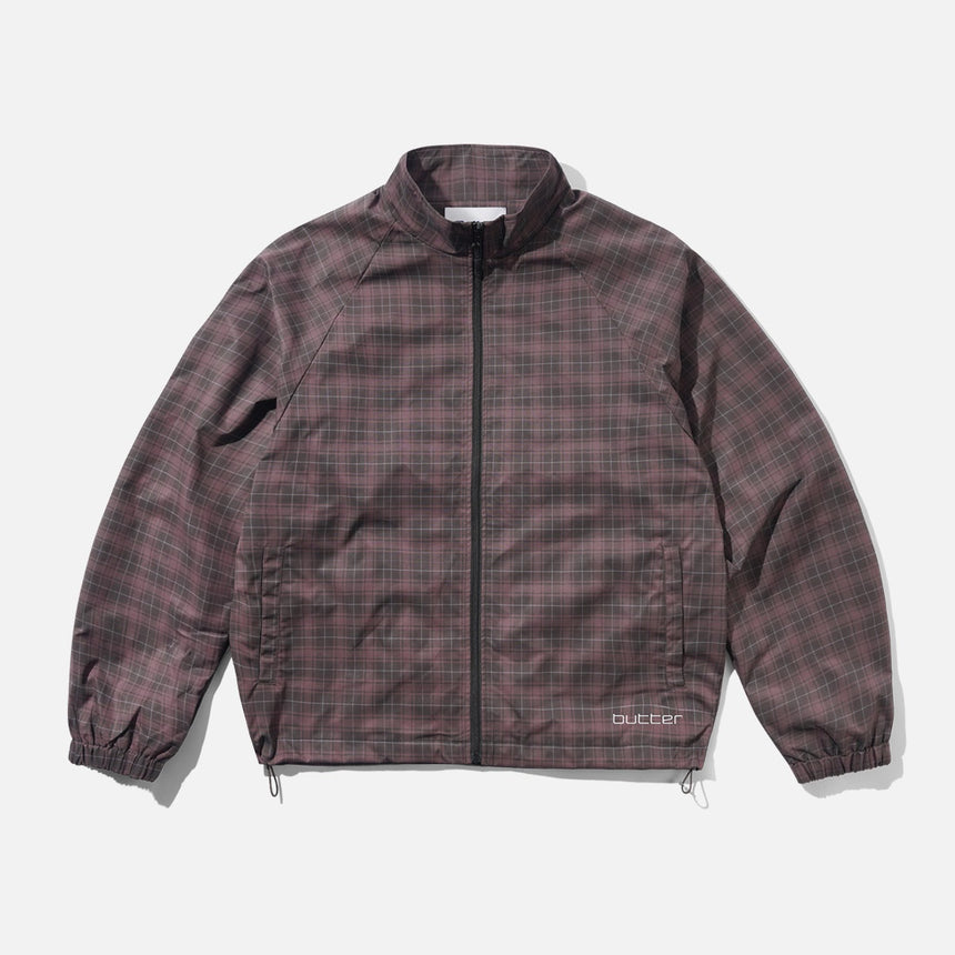 BUTTER GOODS Plaid Nylon Jacket - Burgundy