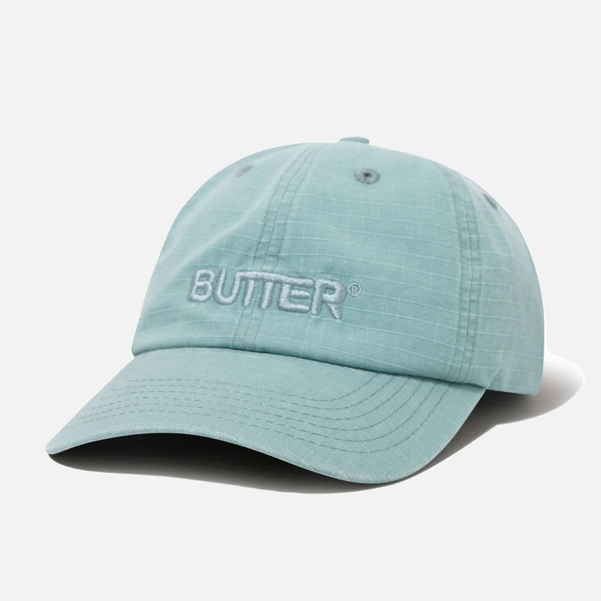 BUTTER GOODS Ripstop Rounded Logo 6 Panel Cap - Washed Ice