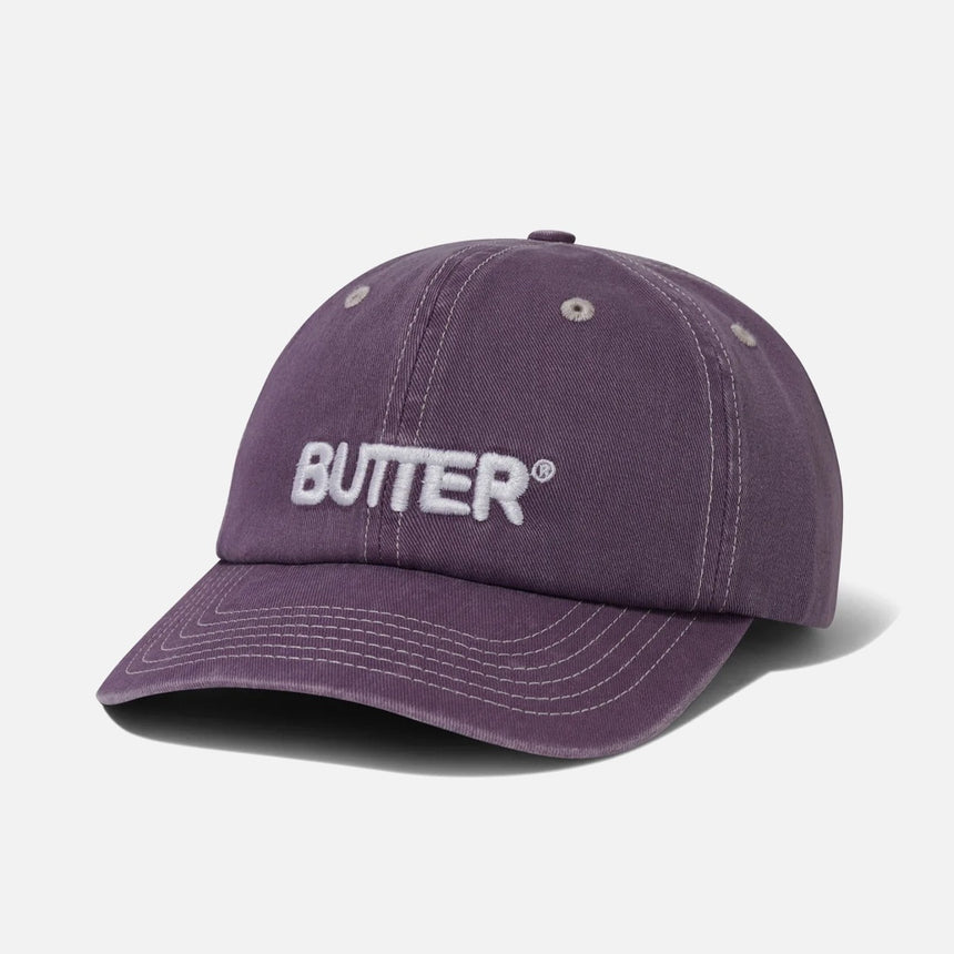 BUTTER GOODS Rounded Logo 6 Panel Cap - Washed Eggplant