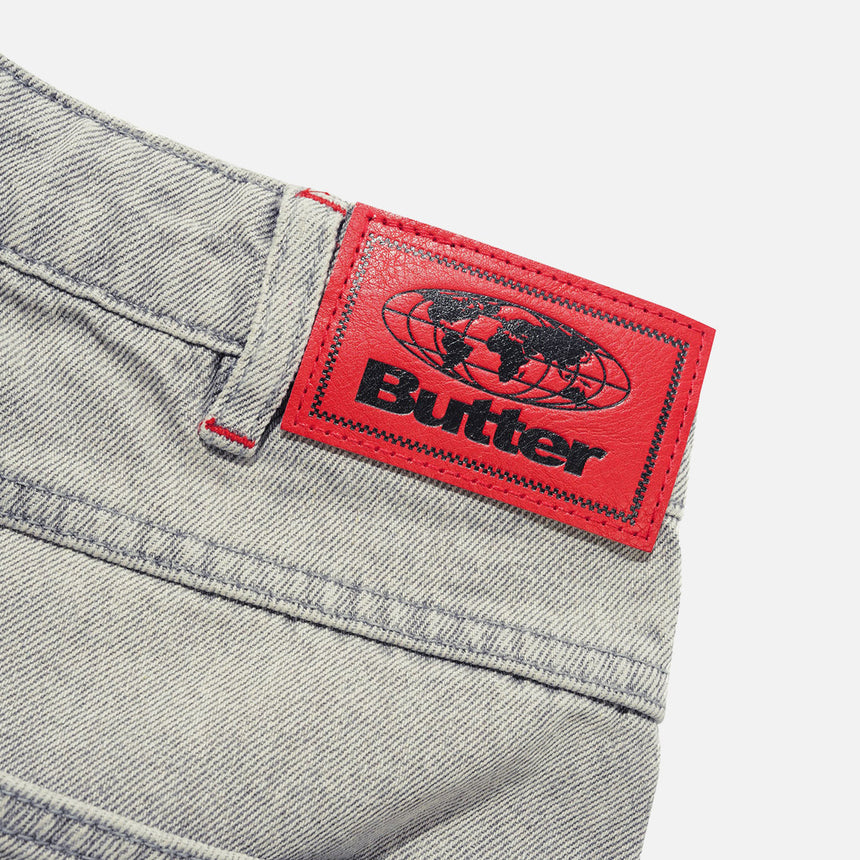 BUTTER GOODS Solar Fade Denim Shorts - Grey Wash
