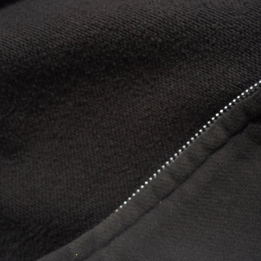 BUTTER GOODS Stretch Zip Thru Hood - Washed Black