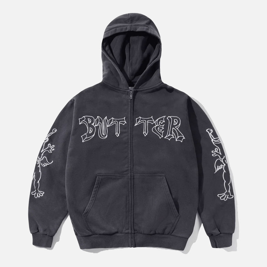 BUTTER GOODS Thirteen Zip-Thru Hood - Washed Navy