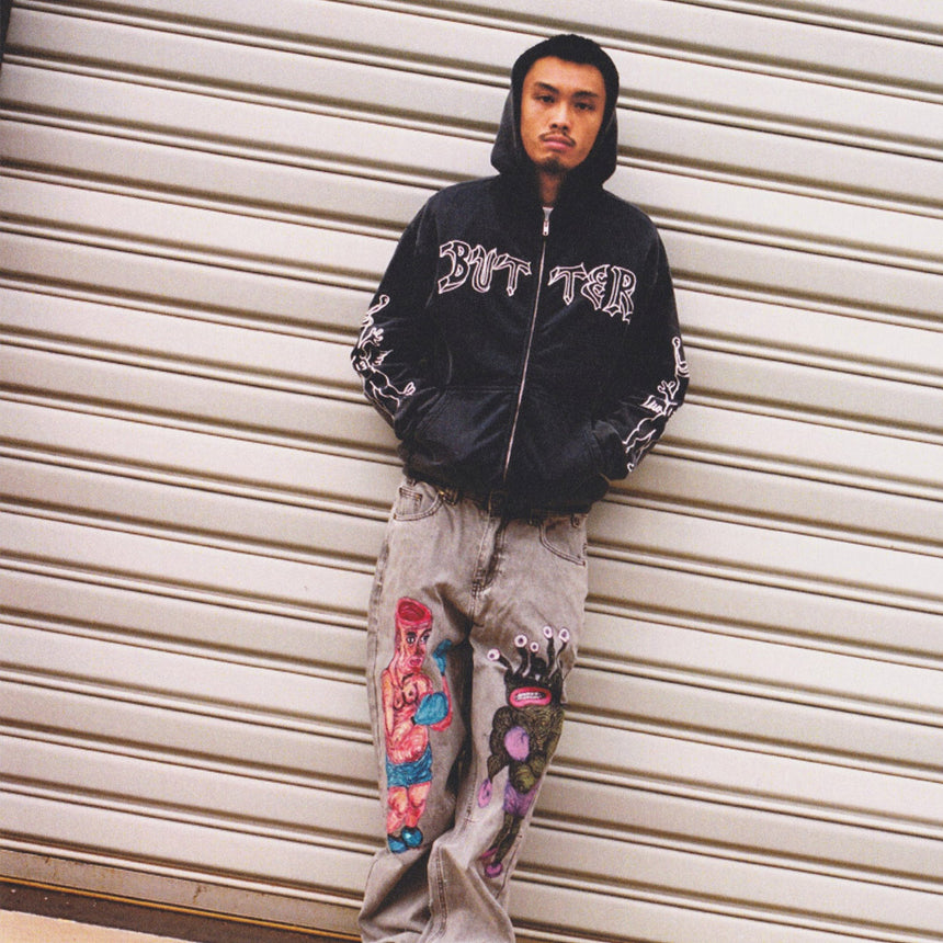 BUTTER GOODS Thirteen Zip-Thru Hood - Washed Navy