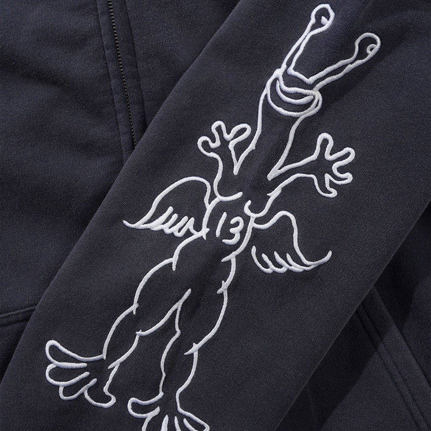 BUTTER GOODS Thirteen Zip-Thru Hood - Washed Navy