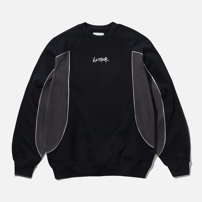 BUTTER GOODS Tread Crew - Black/Charcoal