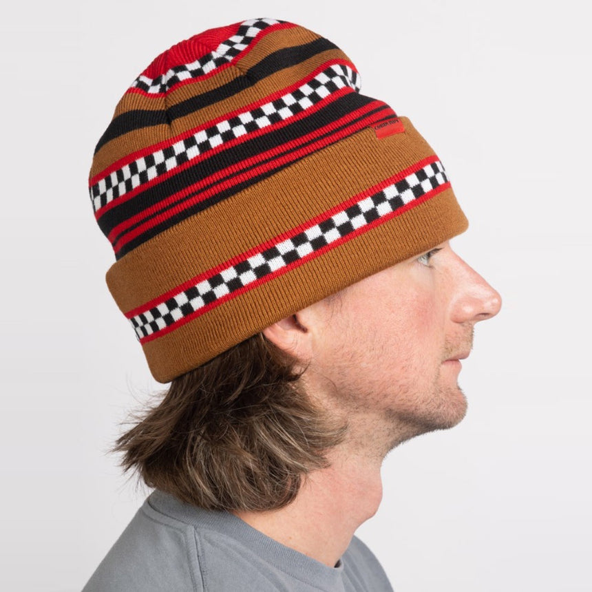 CORDUROY Checkstripe Beanie - Nutmeg