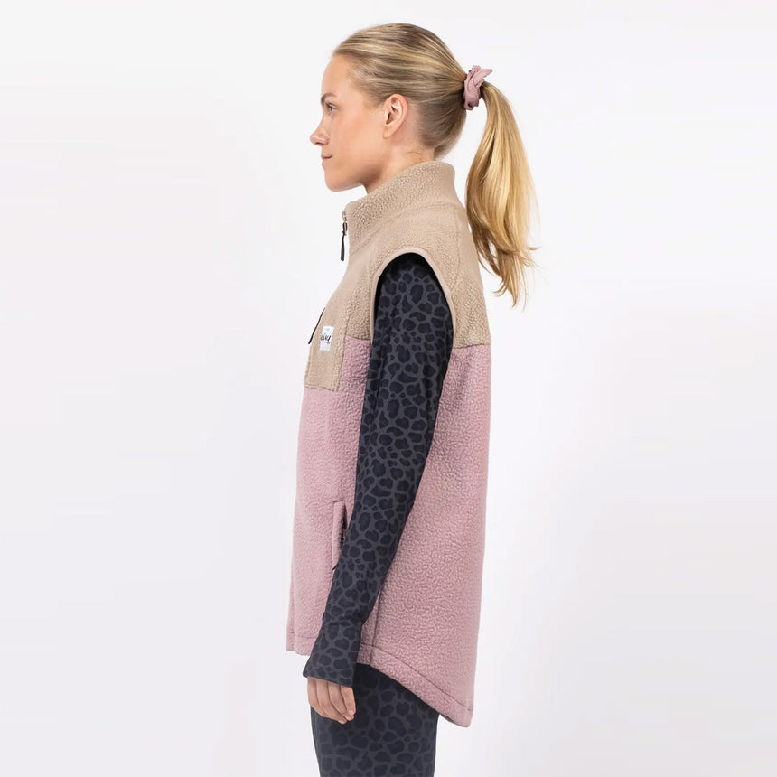EIVY Women's Lumberjackie Sherpa Vest - Sand/Faded Woodrose