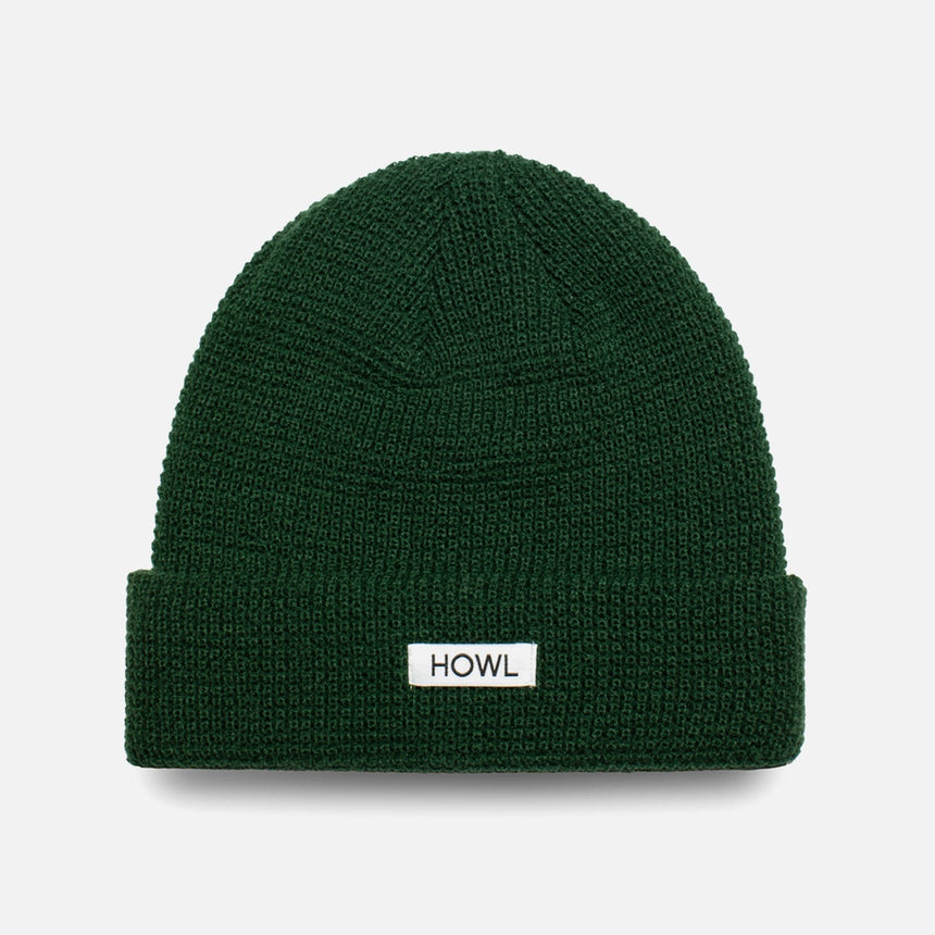 HOWL Waffle Beanie - Dark Green