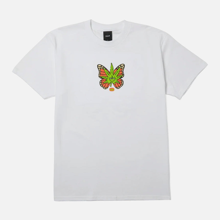 HUF Green Budderfly Tee - White