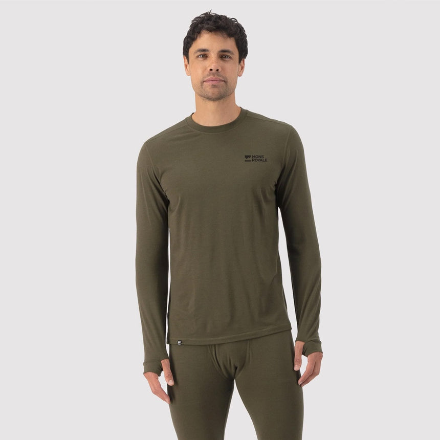 MONS ROYALE Cascade Merino Long Sleeve - Dark Olive