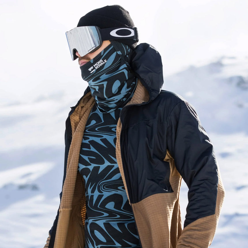 MONS ROYALE Santa Rosa Merino Balaclava - Signal Lost Goblin Blue