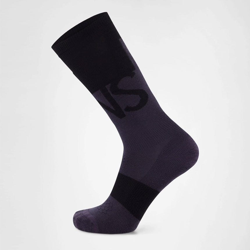 MONS ROYALE Unisex Ultra Cushion Merino Snow Sock - Black/9 Iron
