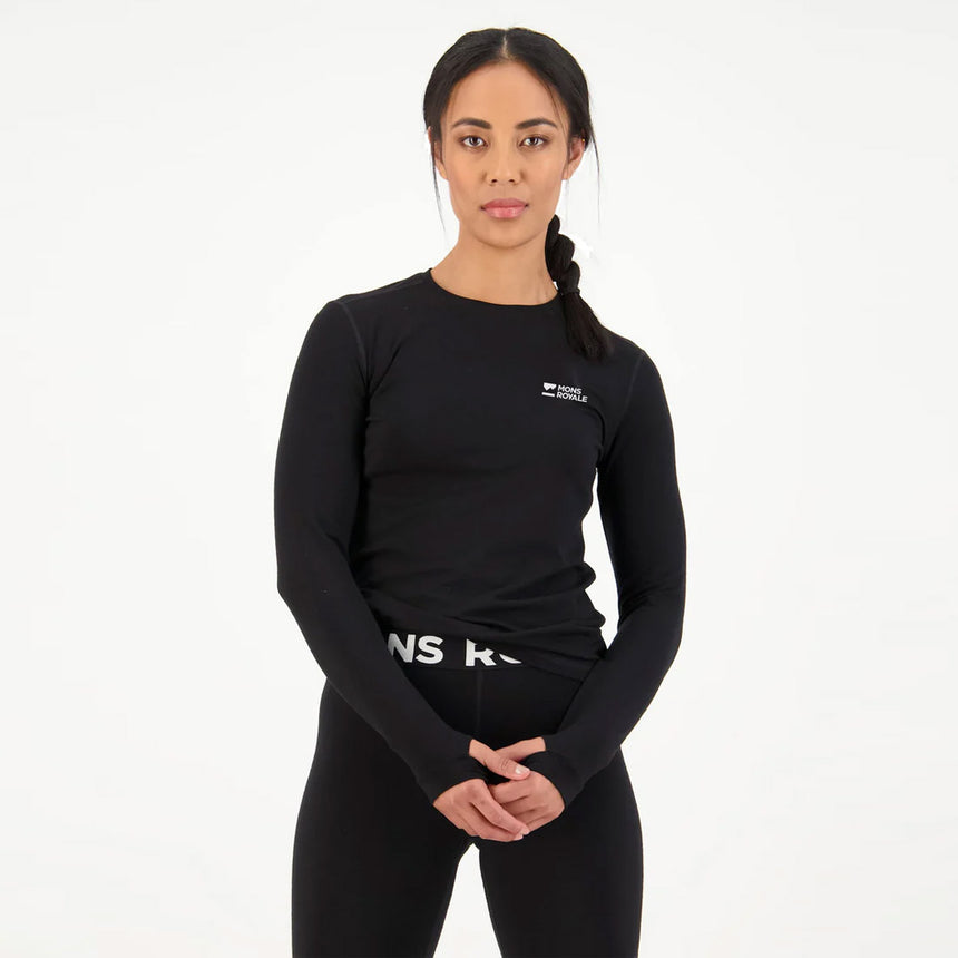 MONS ROYALE Women's Cascade Merino Long Sleeve - Black