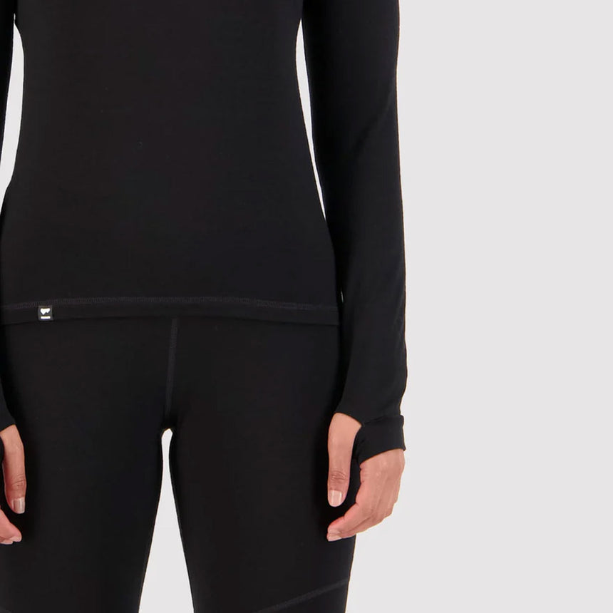 MONS ROYALE Women's Cascade Merino Long Sleeve - Black