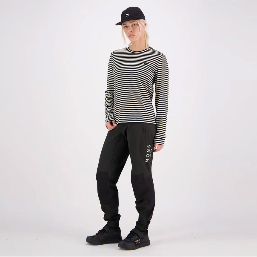MONS ROYALE Women's Icon Merino Long Sleeve - MR Stripe