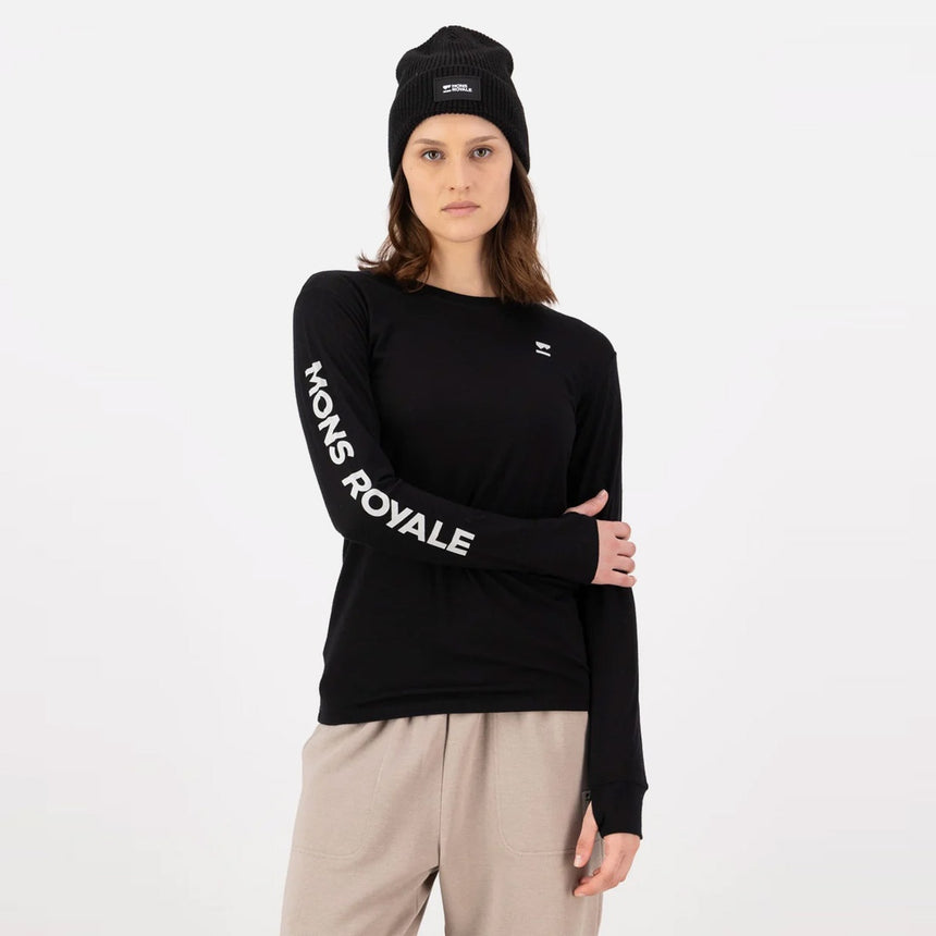 MONS ROYALE Women's Yotei Merino Classic Long Sleeve - Black