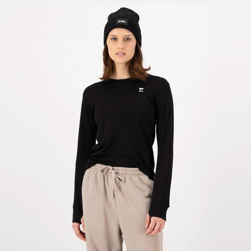 MONS ROYALE Women's Yotei Merino Classic Long Sleeve - Black