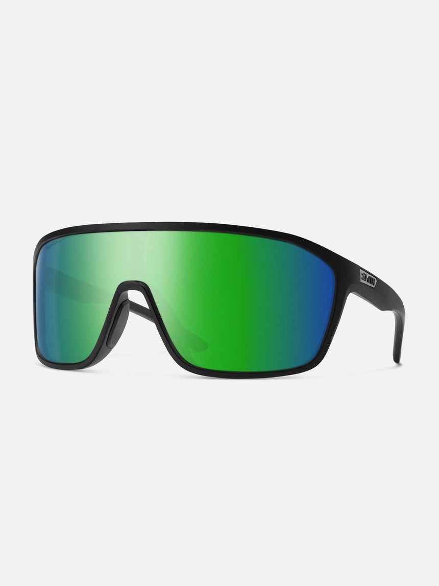 SMITH Boomtown Sunglasses - Matte Black/ChromaPop Polarized Green Mirror