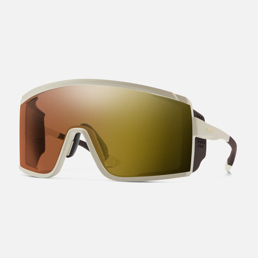 SMITH Pursuit Sunglasses - Matte Bone/ChromaPop Glacier Photochromic Copper to Gray with Gold Mirror