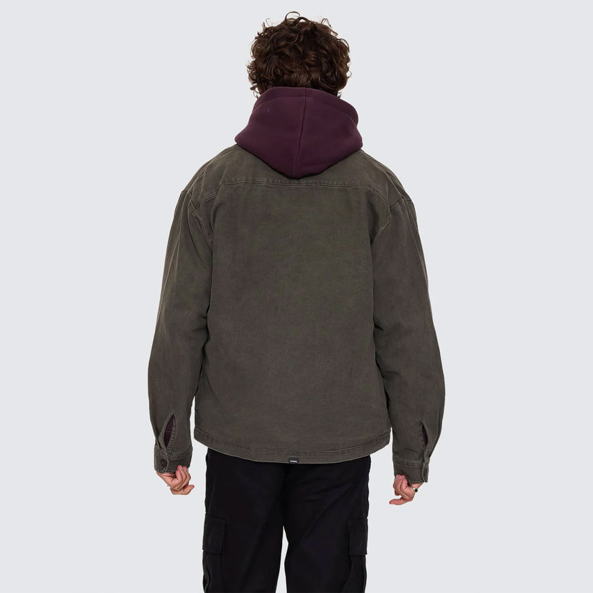 THRILLS Against All Odds Cropped Overshirt - Oil Green